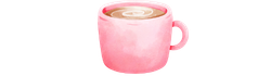 Pink cup of coffee
